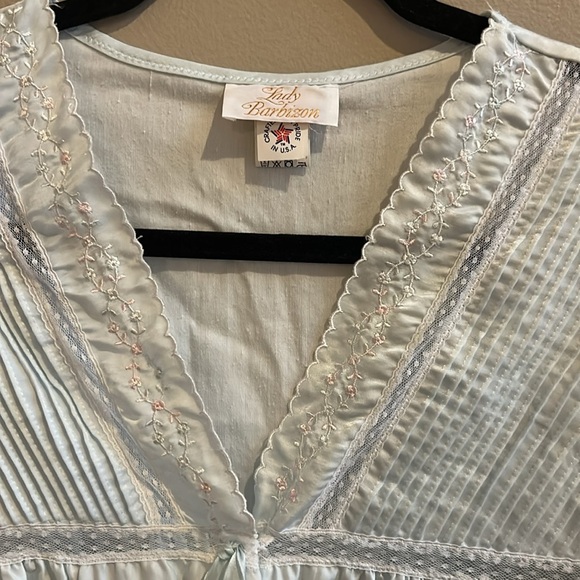 Lady Barbizon Vintage Nightgown Light Blue Long Sleeve Satin Size 1X - Picture 4 of 10